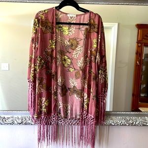 Mauve floral kimono